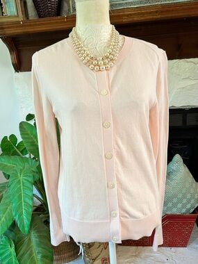 Loft Classic Pink Button-Front Women’s Cardigan Sweater Size Medium NWOT